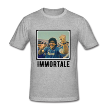 Load image into Gallery viewer, Forza Napoli: DIEGO MARADONA 'Immortale' Slim-fit T-Shirt - heather grey