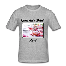 Load image into Gallery viewer, 'Gangsta's drink Rosé' Classic Slim-fit T-Shirt - heather grey