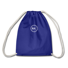 Load image into Gallery viewer, Whisky Sex Cocaine: Branded Drawstring Beach Bag - royal blue