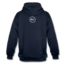 Load image into Gallery viewer, Whisky Sex Cocaine: Branded Two-Tone Hoodie - navy/heather grey