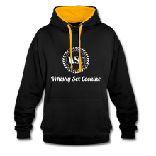 Load image into Gallery viewer, Whisky Sex Cocaine: Branded Two-Tone Hoodie - black/gold