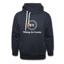Load image into Gallery viewer, Whisky Sex Cocaine: Branded Shawl Collar Hoodie1 - navy