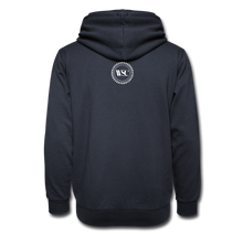 Load image into Gallery viewer, Whisky Sex Cocaine: Branded Shawl Collar Hoodie1 - navy
