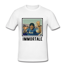 Load image into Gallery viewer, Forza Napoli: DIEGO MARADONA &#39;Immortale&#39; Slim-fit T-Shirt - white
