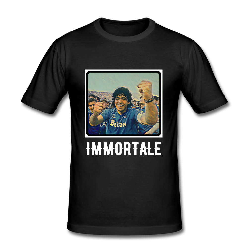 Forza Napoli: DIEGO MARADONA 'Immortale' T-Shirt (White Text Edition) - black