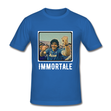 Load image into Gallery viewer, Forza Napoli: DIEGO MARADONA &#39;Immortale&#39; T-Shirt (White Text Edition) - royal blue
