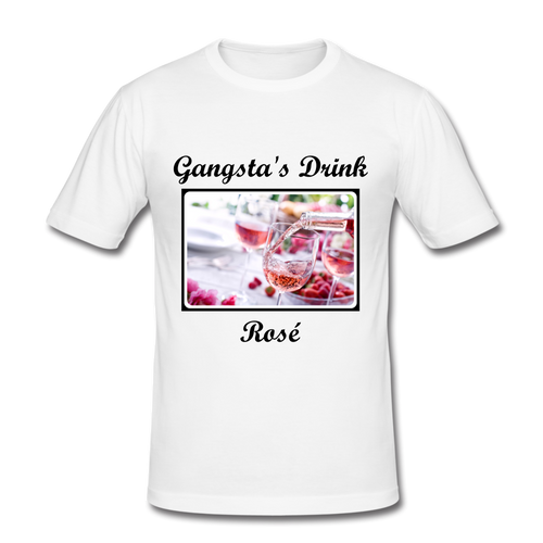 'Gangsta's drink Rosé' Classic Slim-fit T-Shirt - white