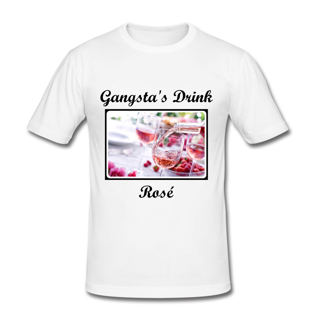 'Gangsta's drink Rosé' Classic Slim-fit T-Shirt - white