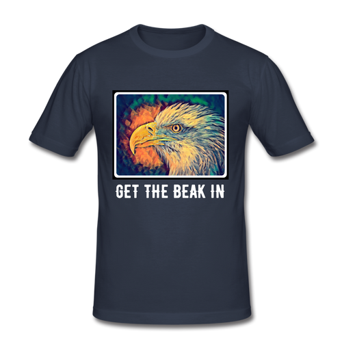 'Get the Beak In' Modern Classic T-shirt (White Text Edition) - navy