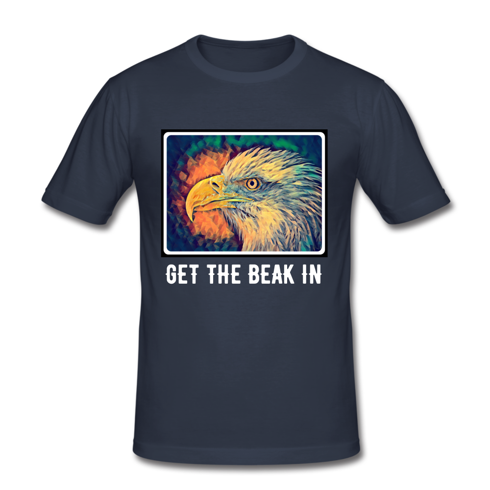 'Get the Beak In' Modern Classic T-shirt (White Text Edition) - navy