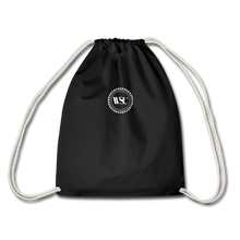 Load image into Gallery viewer, Whisky Sex Cocaine: Branded Drawstring Beach Bag - black
