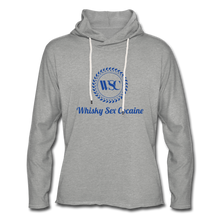 Load image into Gallery viewer, Whisky Sex Cocaine: Blue Marlin Branded Hoodie - heather grey
