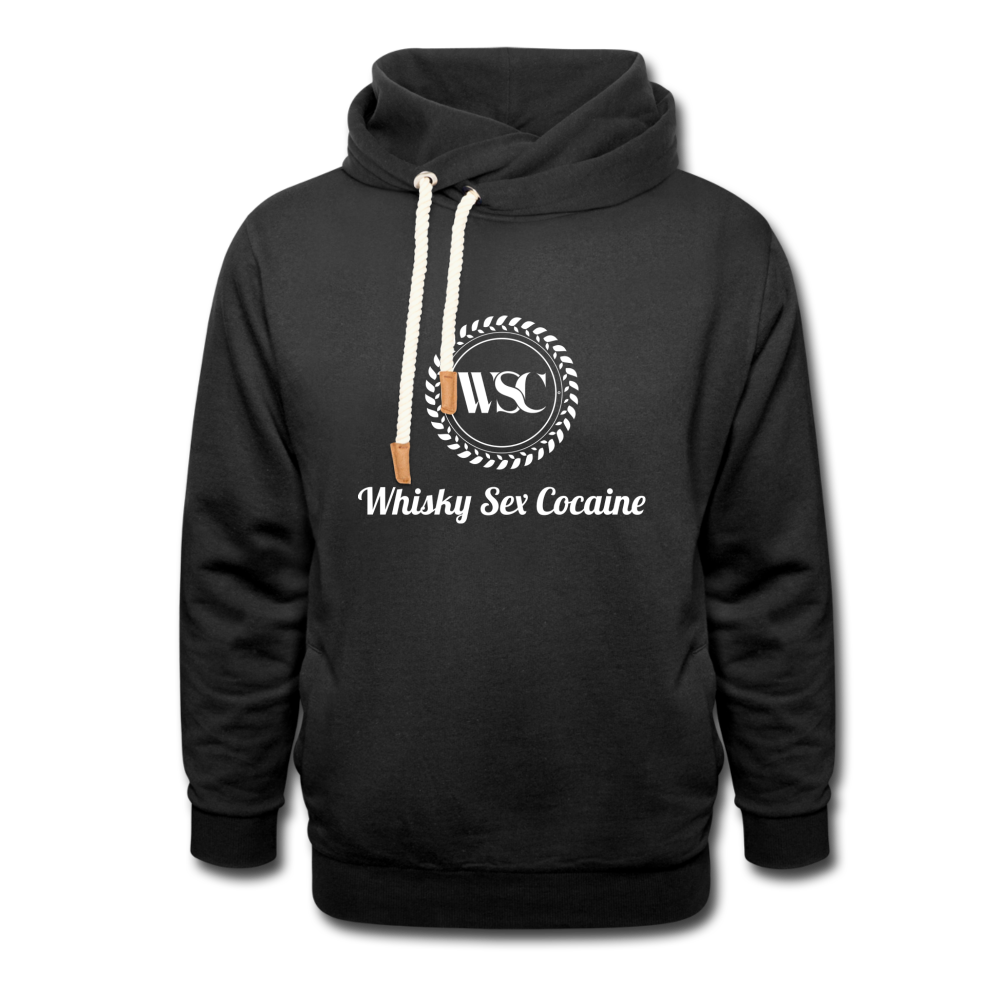 Whisky Sex Cocaine: Branded Shawl Collar Hoodie1 - black