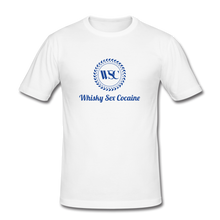 Load image into Gallery viewer, Whisky Sex Cocaine: Branded Blue Marlin T-Shirt - white
