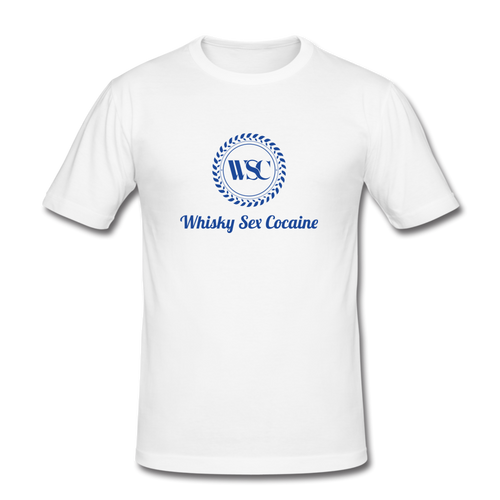 Whisky Sex Cocaine: Branded Blue Marlin T-Shirt - white