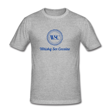 Load image into Gallery viewer, Whisky Sex Cocaine: Branded Blue Marlin T-Shirt - heather grey
