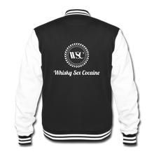 Load image into Gallery viewer, Whisky Sex Cocaine:  &#39;Signature&#39; College Jacket - black/white
