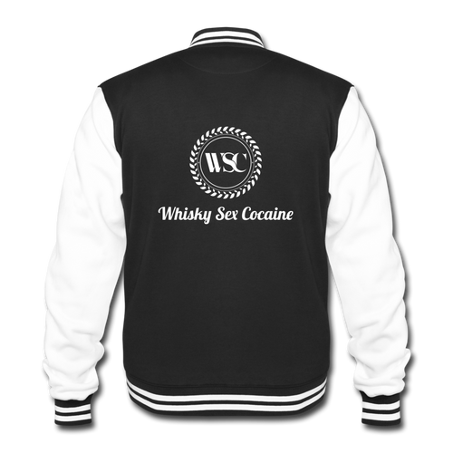 Whisky Sex Cocaine:  'Signature' College Jacket - black/white