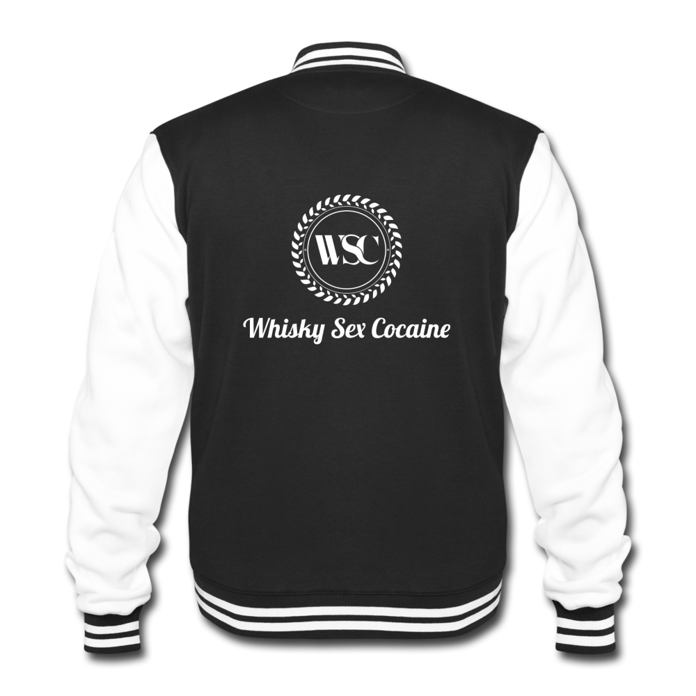 Whisky Sex Cocaine:  'Signature' College Jacket - black/white